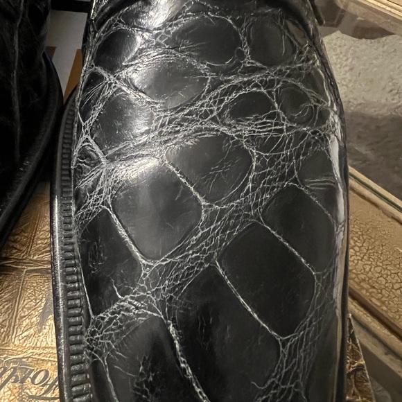 David Eden Alligator Skin Dress Derby Shoes Blue 9M - Picture 2 of 16